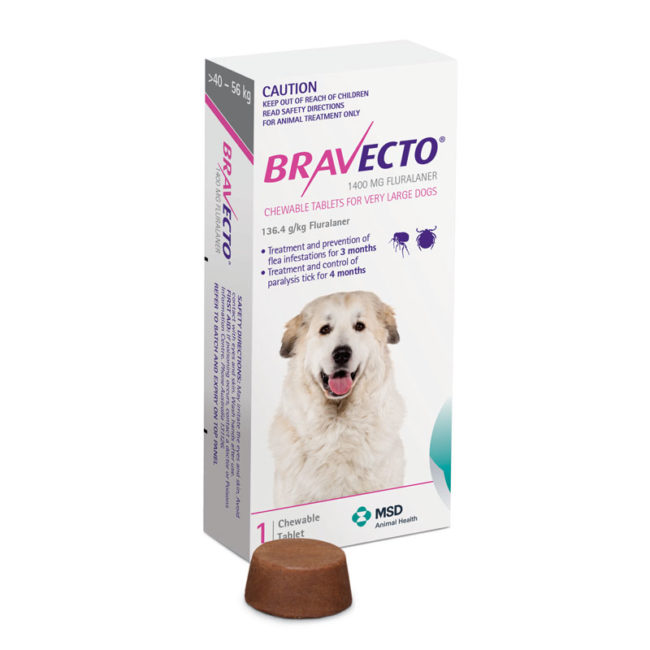 Bravecto Pink Chew for Very Large Dogs - Single 1