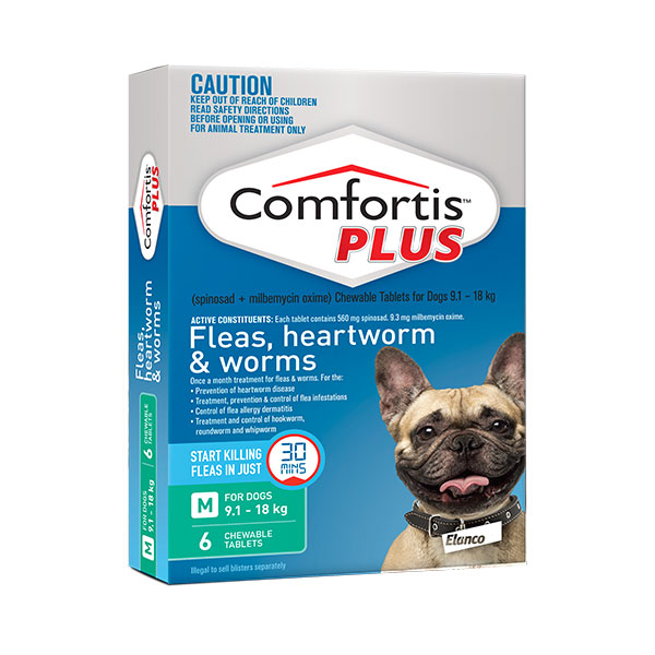 Comfortis Plus Green Chews for Medium Dogs - 6 Pack 1