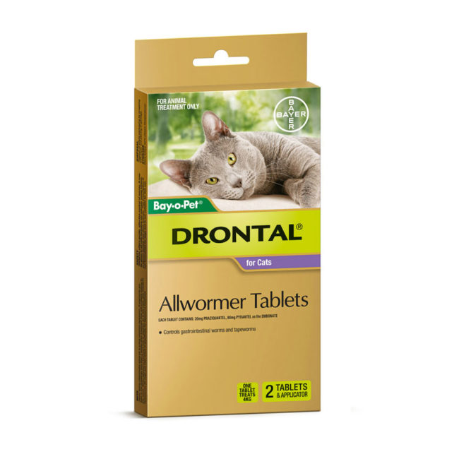 Drontal Allwormer Tablets for Cats (up to 4kg) - 2 Pack 1
