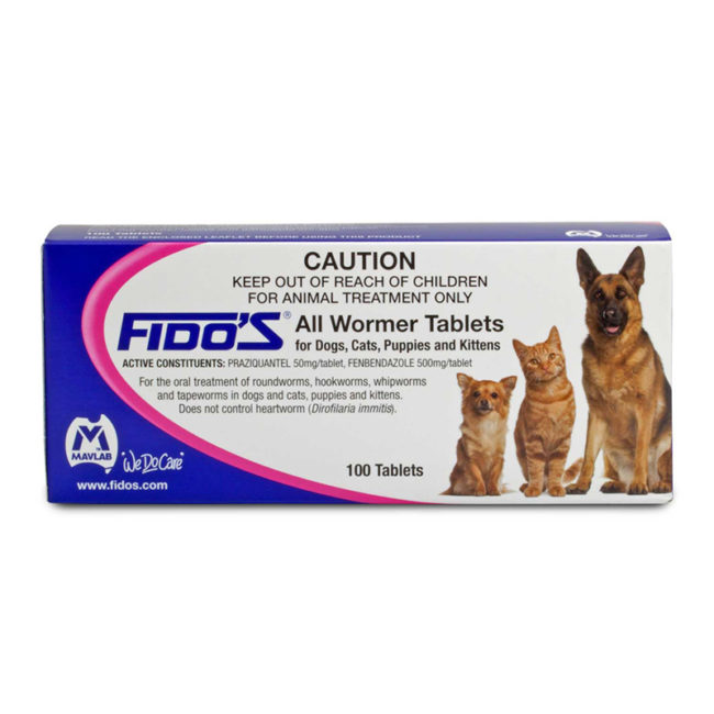 Fido's All Wormer Tablets 10kg - 100 Pack