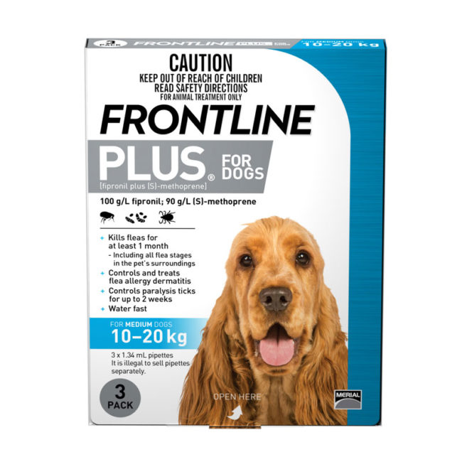 Frontline Plus Blue Spot-On for Medium Dogs - 3 Pack 1