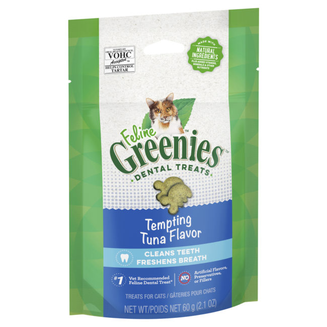 Feline Greenies Dental Treats Tempting Tuna Flavour 60g