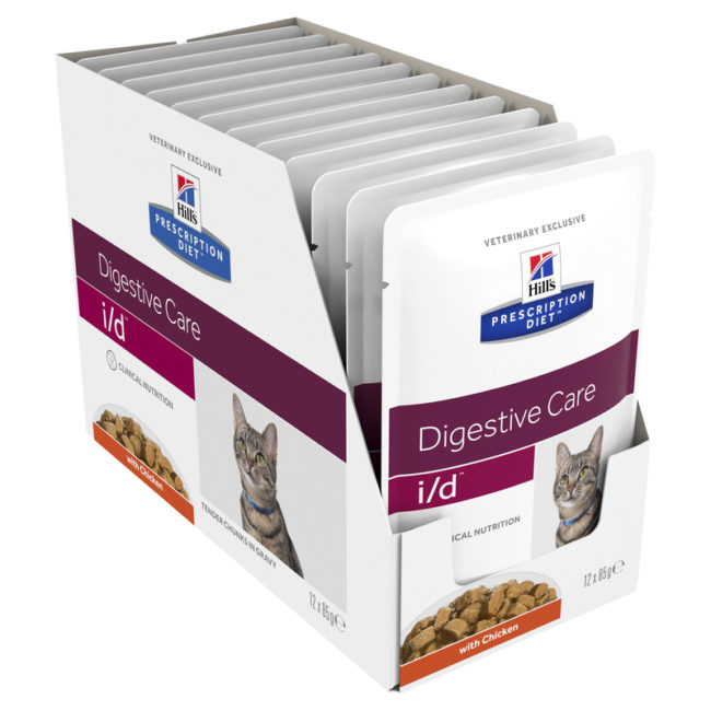 Hills Prescription Diet Feline i/d Digestive Care Chicken 85g x 12 Pouches 1
