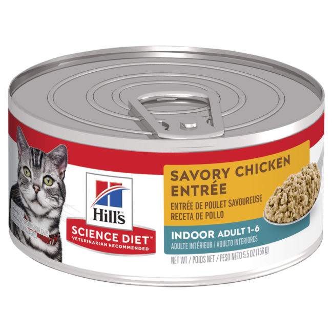 Hills Science Diet Adult Indoor Cat Savoury Chicken Entree 156g x 24 Cans 1