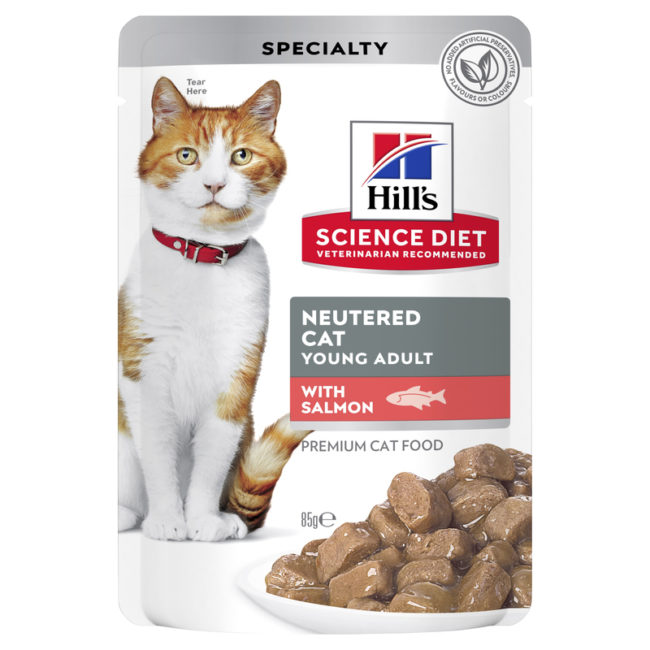 Hill's Science Diet Young Adult Neutered Cat Salmon Cat Food 85g x 12 Pouches 1
