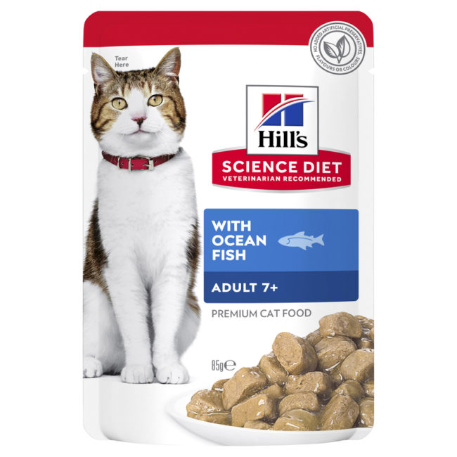 Hills Science Diet Adult 7+ Ocean Fish Cat Food 85g x 12 Pouches 1