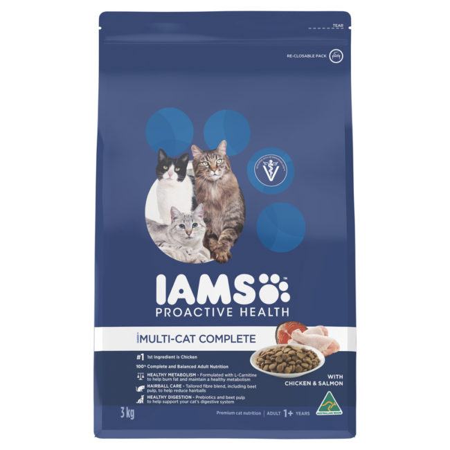 IAMS Adult Multi-cat Complete Chicken & Salmon 3kg 1