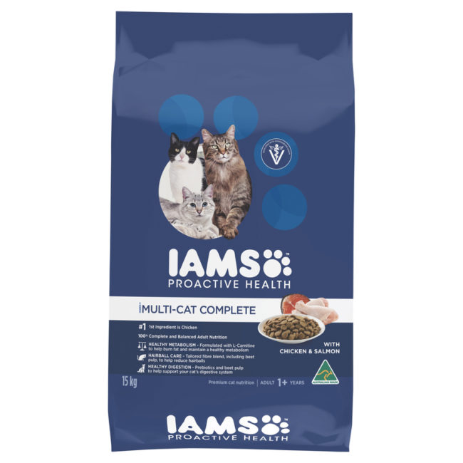 IAMS Adult Multi-cat Complete Chicken & Salmon 15kg 1
