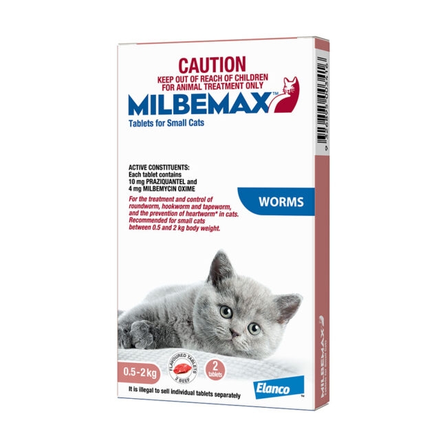 Milbemax Allwormer Tablets for Cats (0.5-2kg) - 2 Pack 1