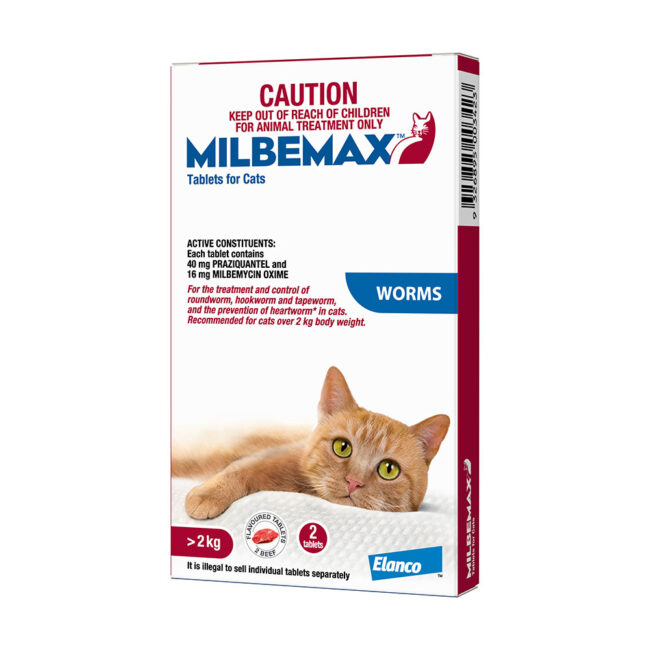 Milbemax Allwormer Tablets for Cats (2-8kg) - 2 Pack 1
