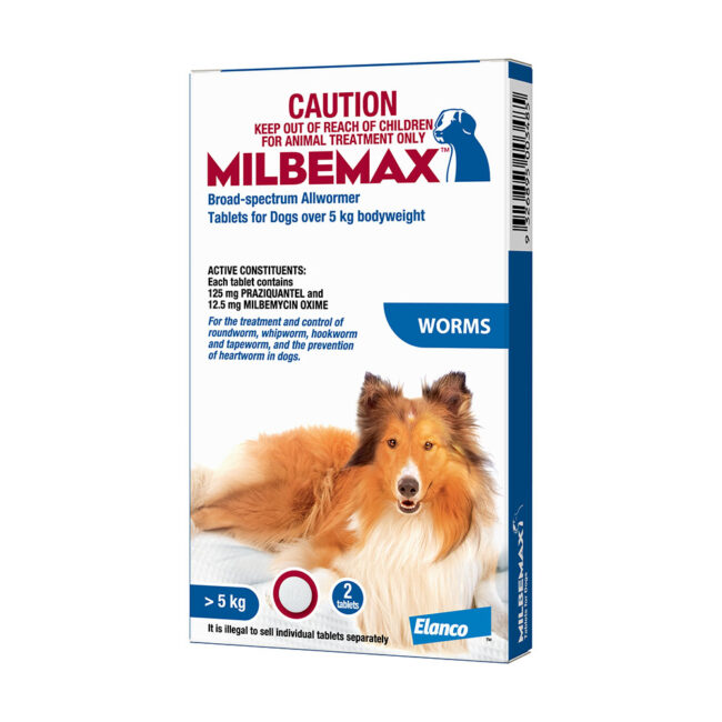 Milbemax Allwormer Tablets for Dogs (5-25kg) - 2 Pack 1