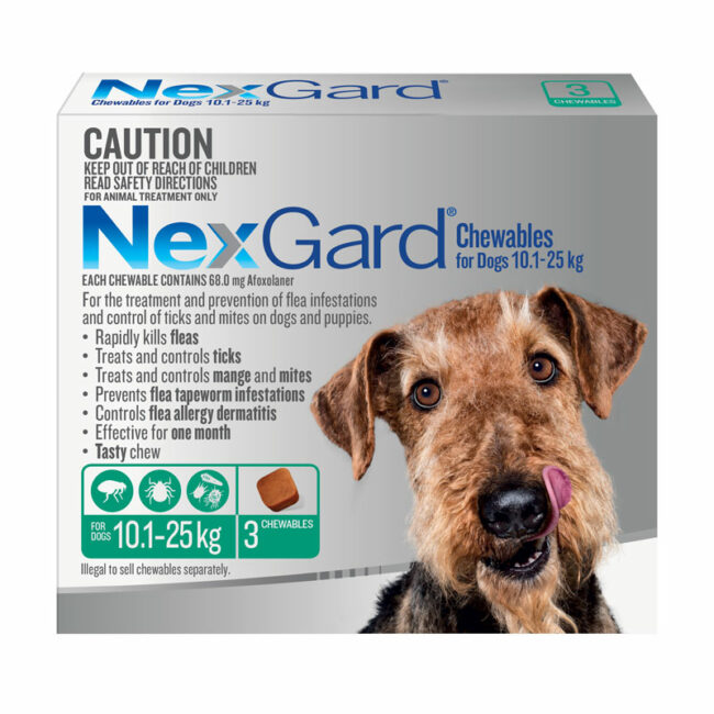 NexGard Green Chews for Large Dogs (10.1-25kg) - 3 Pack 1