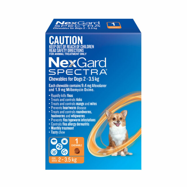 NexGard Spectra Orange Chew for Very Small Dogs (2-3.5kg) - Single 1