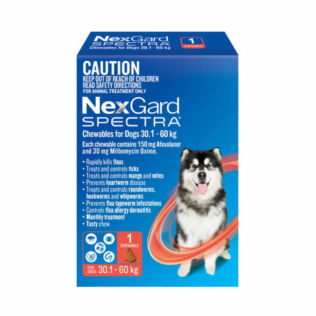 NexGard Spectra Red Chew for Very Large Dogs (30.1-60kg) - Single 1