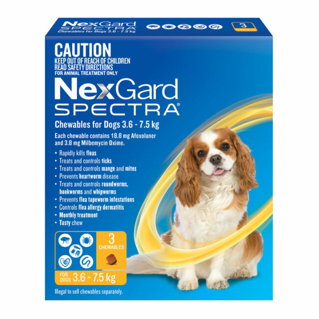 NexGard Spectra Yellow for Small Dogs (3.6-7.5kg) - 3 Pack 1