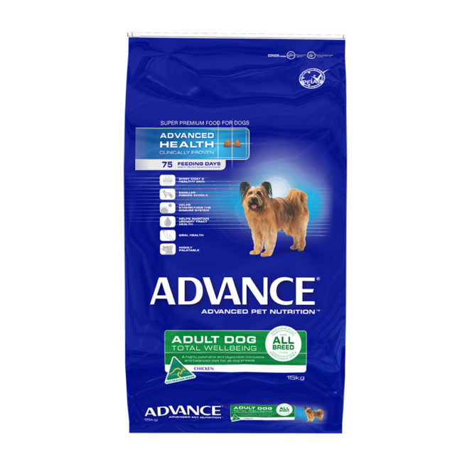 Advance Adult Dog Total Wellbeing All Breed Chicken 15kg 1