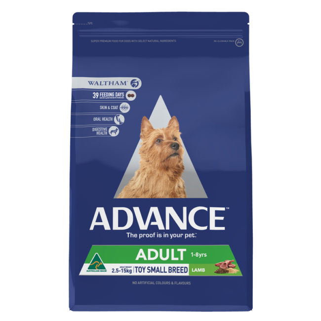 Advance Adult Dog Toy & Small Breed Lamb & Rice 8kg 1