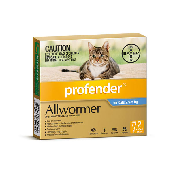 Profender Allwormer Spot-On for Cats - 2 tubes 1