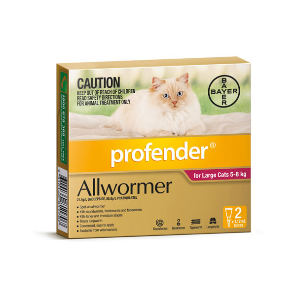 Profender Allwormer Spot-On for Large Cats - 2 tubes 1