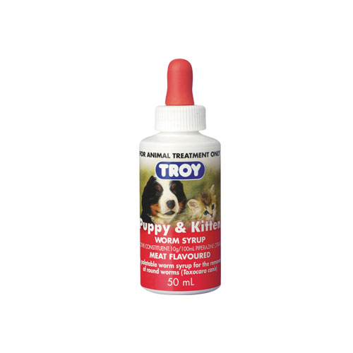 Troy Puppy & Kitten Worm Syrup 50ml 1