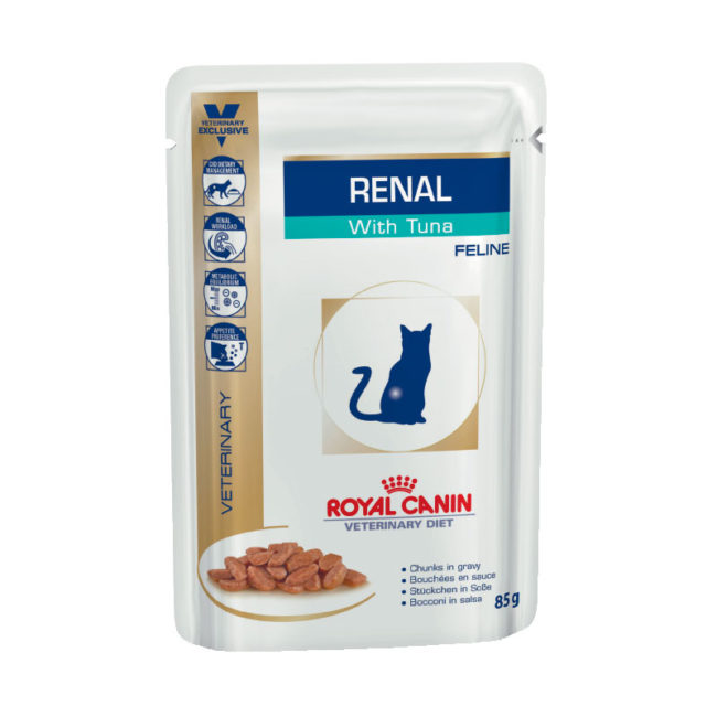 Royal Canin Vet Diet Feline Renal with Tuna 85g x 12 Pouches 1