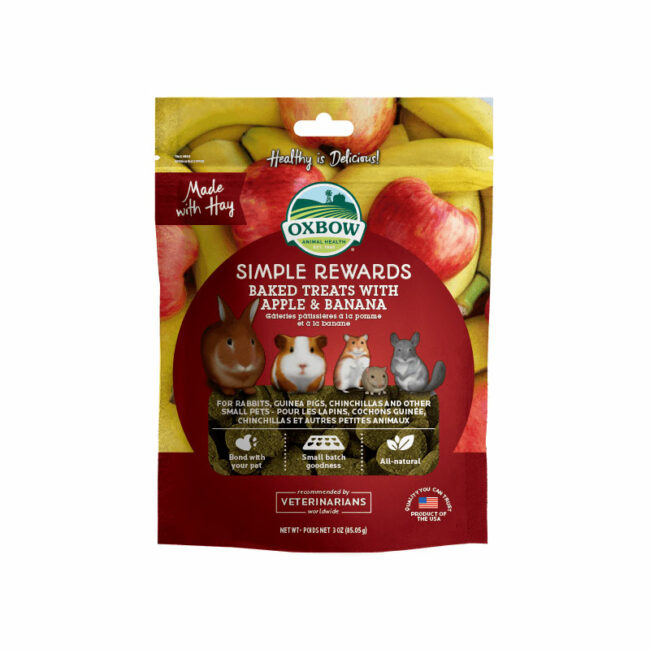 Oxbow Simple Rewards Baked Treats with Apple and Banana 85g 1