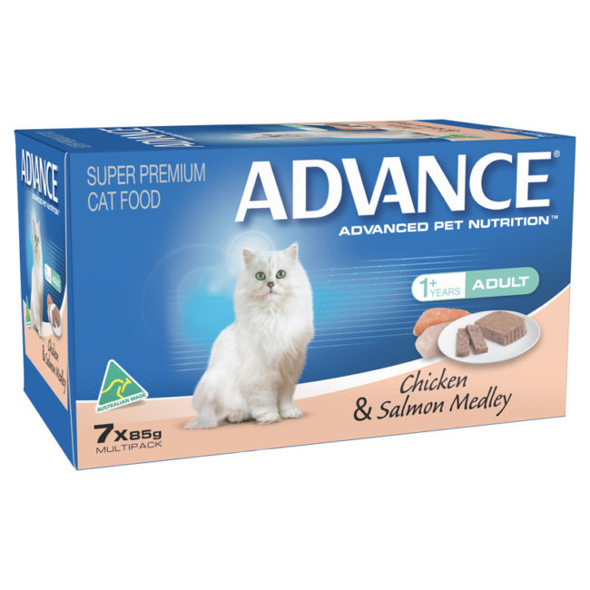 Advance Adult Cat Chicken & Salmon Medley 85g x 7 Cans 1