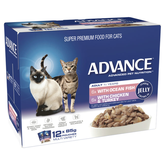 Advance Adult Cat Multi Variety in Jelly 85g x 12 Pouches 1